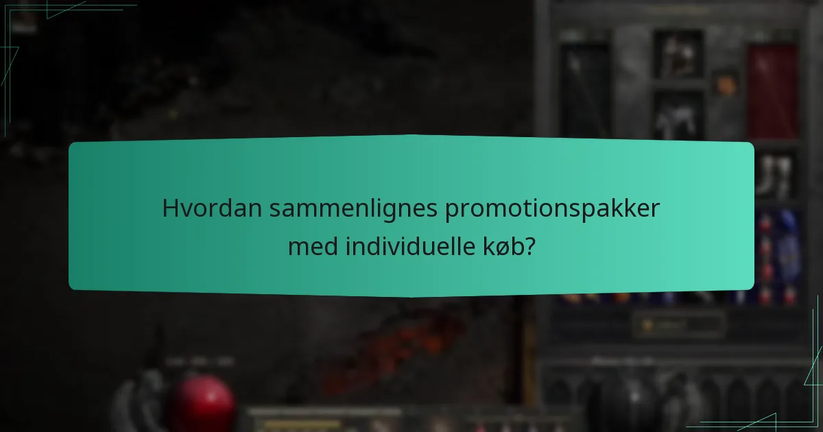Hvordan sammenlignes promotionspakker med individuelle køb?